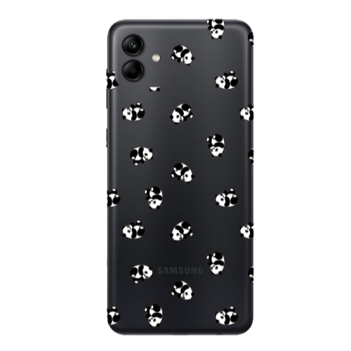 Samsung A04 Small Pandas Transparent Silicone TPU Θήκη