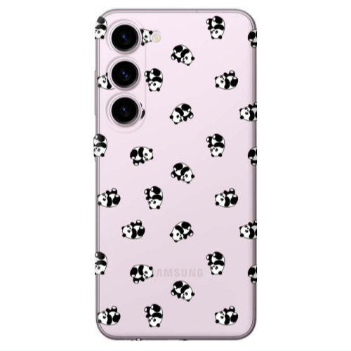 Samsung S23 Small Pandas Transparent Silicone TPU Θήκη