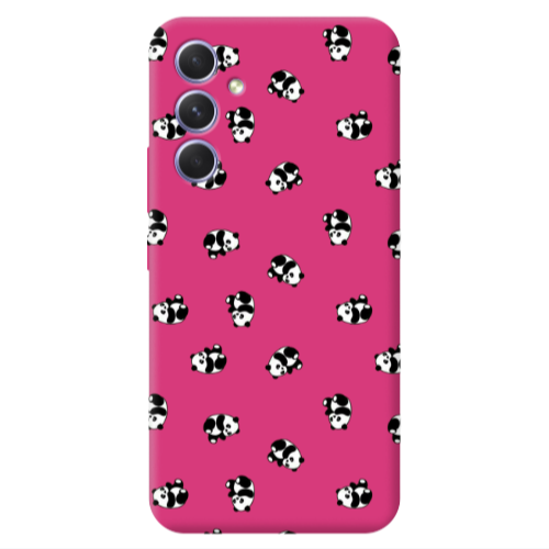 Samsung A54 Small Pandas Fuchsia Colored Silicone TPU Θήκη