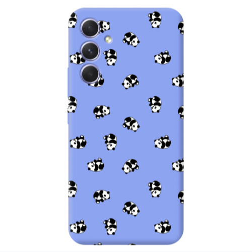 Samsung A54 Small Pandas Light Purple Colored Silicone TPU Θήκη