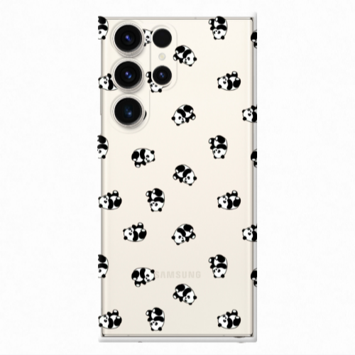 Samsung S23 Ultra Small Pandas Transparent Silicone TPU Θήκη