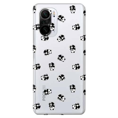Xiaomi Poco F3 Small Pandas Transparent Silicone TPU Θήκη