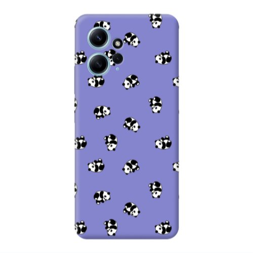Xiaomi Redmi Note 12 4G Small Pandas Purple Colored Silicone TPU Θήκη