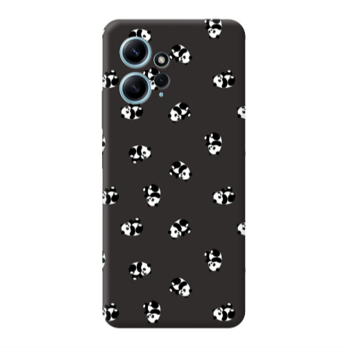 Xiaomi Redmi Note 12 4G Small Pandas Black Colored Silicone TPU Θήκη