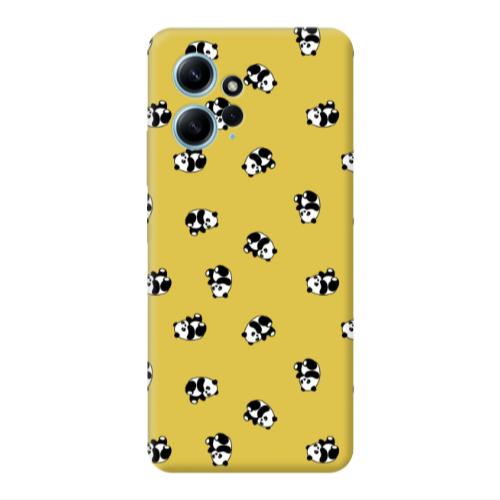 Xiaomi Redmi Note 12 4G Small Pandas Yellow Colored Silicone TPU Θήκη