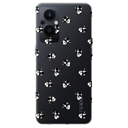 Oppo Reno 7 Lite Small Pandas Transparent Silicone TPU Θήκη