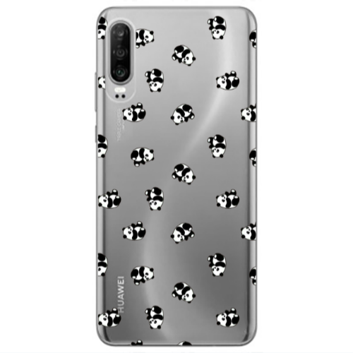 Huawei P30 Small Pandas Transparent Silicone TPU Θήκη