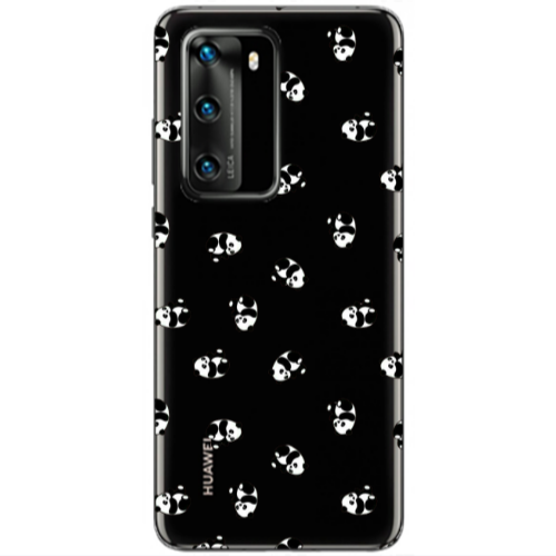 Huawei P40 Small Pandas Transparent Silicone TPU Θήκη