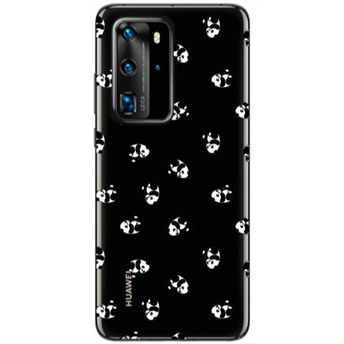Huawei P40 Pro Small Pandas Transparent Silicone TPU Θήκη