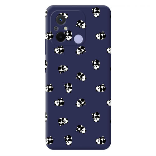 Xiaomi Redmi 12C Small Pandas Dark blue Colored Silicone TPU Θήκη