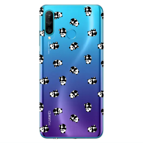 Huawei P30 Lite Small Pandas Transparent Silicone TPU Θήκη