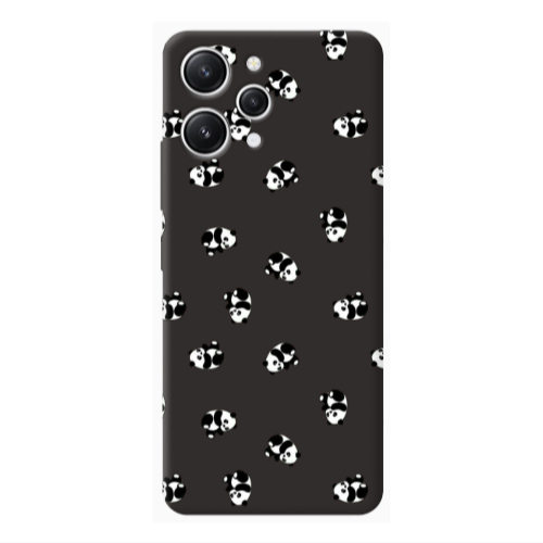 Xiaomi Redmi 12 Small Pandas Black Colored Silicone TPU Θήκη
