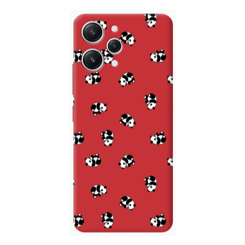 Xiaomi Redmi 12 Small Pandas Red Colored Silicone TPU Θήκη