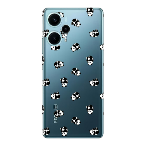 Xiaomi Poco F5 Small Pandas Transparent Silicone TPU Θήκη