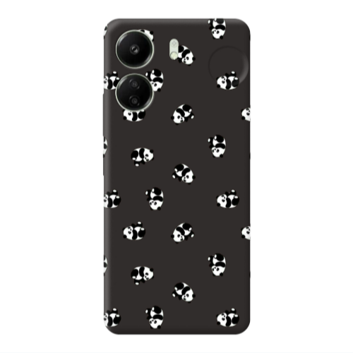 Xiaomi Redmi 13C Small Pandas Black Colored Silicone TPU Θήκη