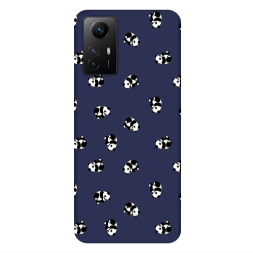 Xiaomi Redmi Note 12s Small Pandas Dark blue Colored Silicone TPU Θήκη