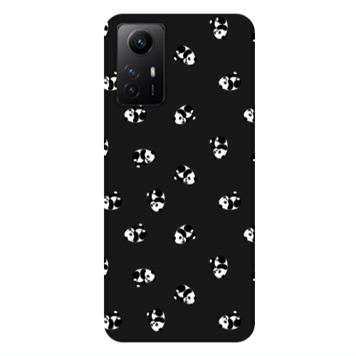Xiaomi Redmi Note 12s Small Pandas Black Colored Silicone TPU Θήκη