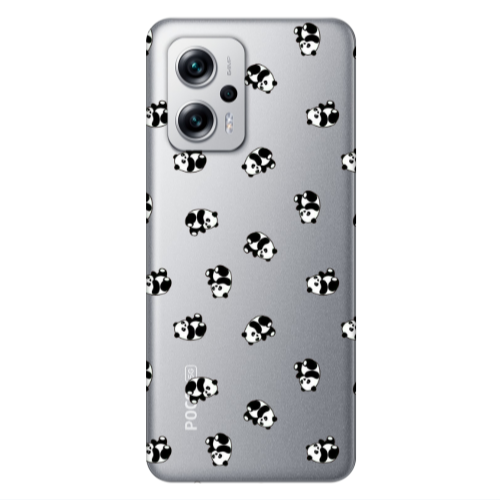 Xiaomi Poco X4 GT Small Pandas Transparent Silicone TPU Θήκη