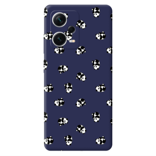 Xiaomi Poco X5 Small Pandas Dark blue Colored Silicone TPU Θήκη