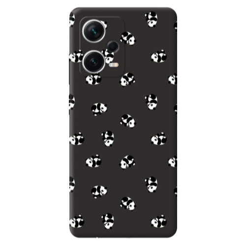Xiaomi Poco X5 Small Pandas Black Colored Silicone TPU Θήκη