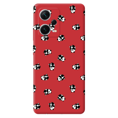 Xiaomi Poco X5 Small Pandas Red Colored Silicone TPU Θήκη