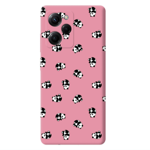 Xiaomi Poco X5 Pro Small Pandas Pink Colored Silicone TPU Θήκη
