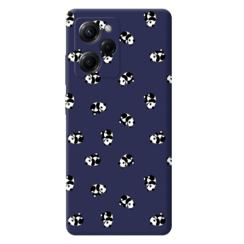 Xiaomi Poco X5 Pro Small Pandas Dark blue Colored Silicone TPU Θήκη