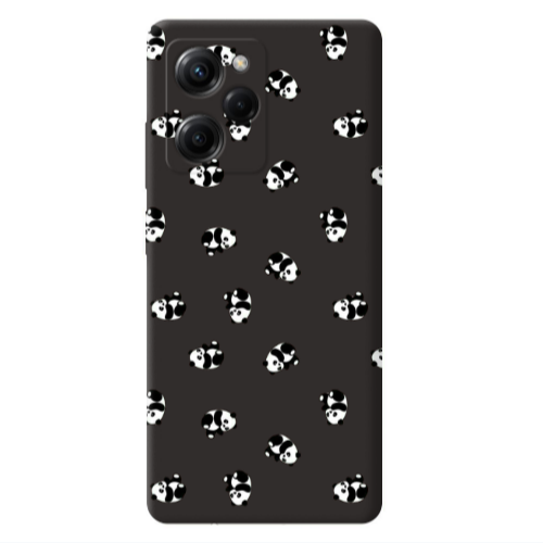 Xiaomi Poco X5 Pro Small Pandas Black Colored Silicone TPU Θήκη