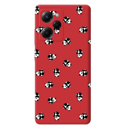 Xiaomi Poco X5 Pro Small Pandas Red Colored Silicone TPU Θήκη