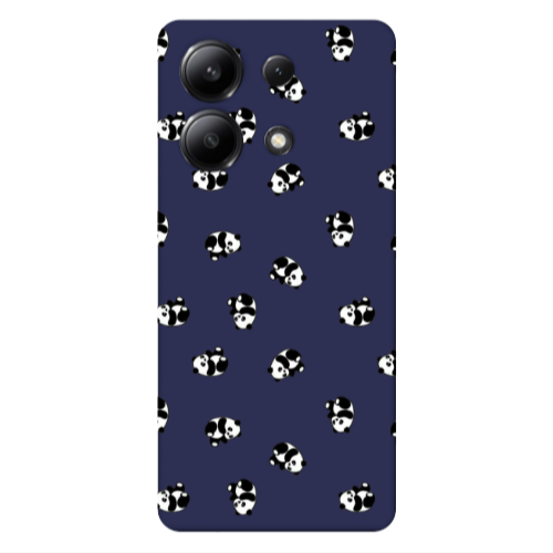 Xiaomi Redmi Note 13 4G Small Pandas Dark blue Colored Silicone TPU Θήκη