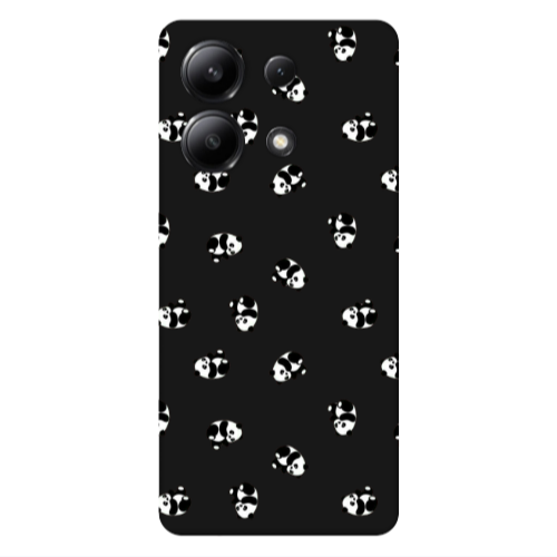 Xiaomi Redmi Note 13 4G Small Pandas Black Colored Silicone TPU Θήκη