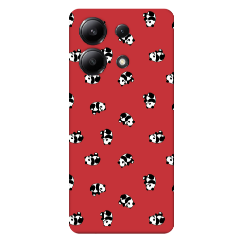 Xiaomi Redmi Note 13 4G Small Pandas Red Colored Silicone TPU Θήκη