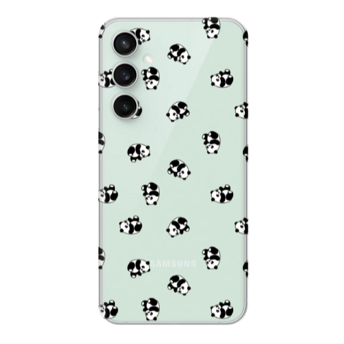 Samsung S24 FE Small Pandas Transparent Silicone TPU Θήκη