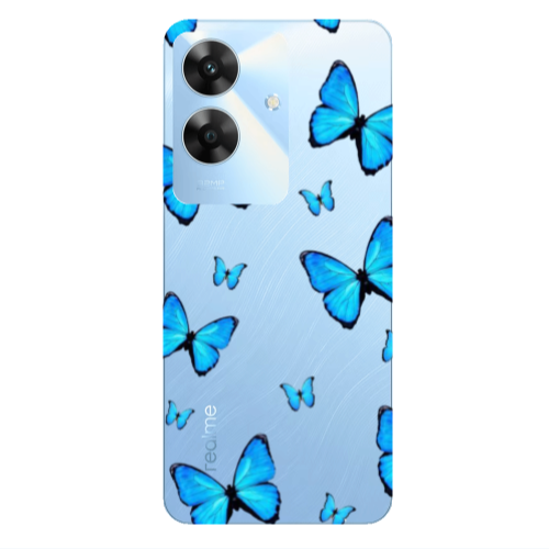 Realme Note 60 Mix Butterfly Transparent Silicone TPU Θήκη