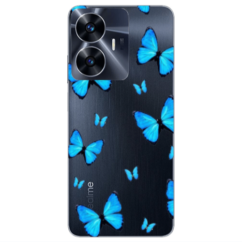 Realme Note 50 Mix Butterfly Transparent Silicone TPU Θήκη