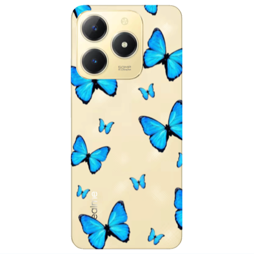 Realme C61 Mix Butterfly Transparent Silicone TPU Θήκη