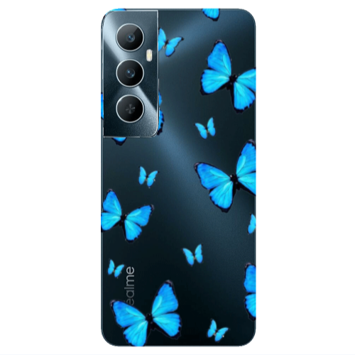 Realme C65 Mix Butterfly Transparent Silicone TPU Θήκη