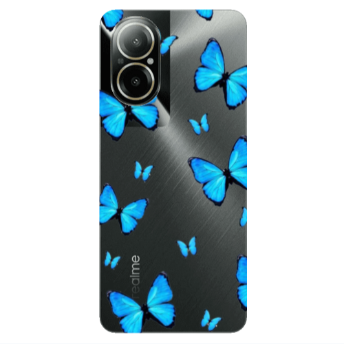 Realme C67 Mix Butterfly Transparent Silicone TPU Θήκη