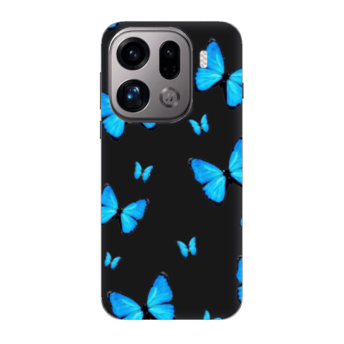 Oppo Find X9 Pro Mix Butterfly Black Colored Silicone TPU Θήκη