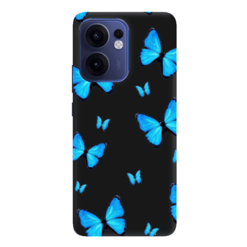 Oppo Reno 13 F Mix Butterfly Black Colored Silicone TPU Θήκη