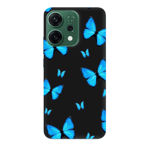Oppo RENO 14 Mix Butterfly Black Colored Silicone TPU Θήκη