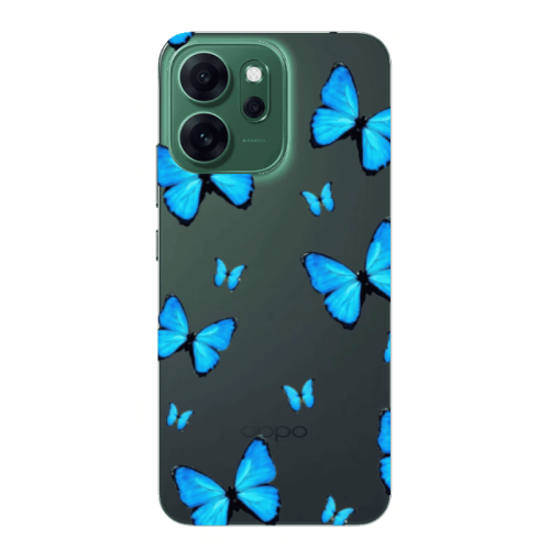 Oppo 14 F Mix Butterfly Transparent Silicone TPU Θήκη