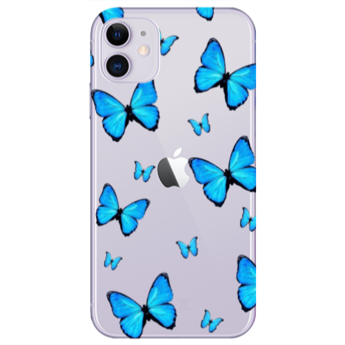 Apple iPhone 11  Mix Butterfly Transparent Silicone TPU Θήκη