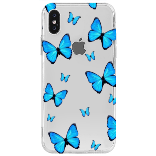 Apple iPhone Xs Max Mix Butterfly Transparent Silicone TPU Θήκη