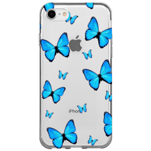 Apple iPhone 7 Mix Butterfly Transparent Silicone TPU Θήκη
