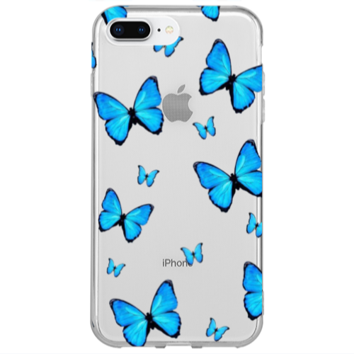 Apple iPhone 7 Plus Mix Butterfly Transparent Silicone TPU Θήκη