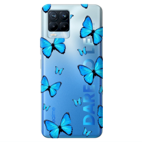 Realme 8 Pro Mix Butterfly Transparent Silicone TPU Θήκη