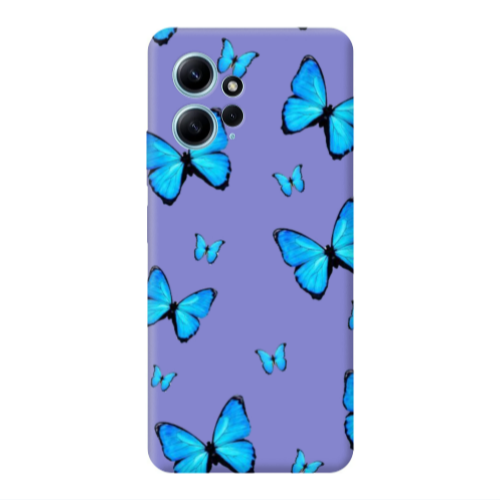 Xiaomi Redmi Note 12 4G Mix Butterfly Purple Colored Silicone TPU Θήκη