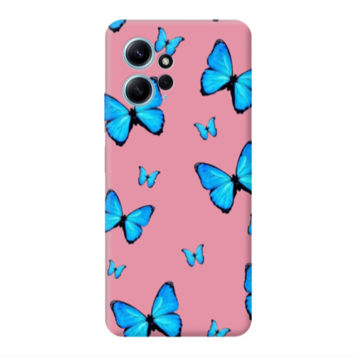 Xiaomi Redmi Note 12 4G Mix Butterfly Pink Colored Silicone TPU Θήκη