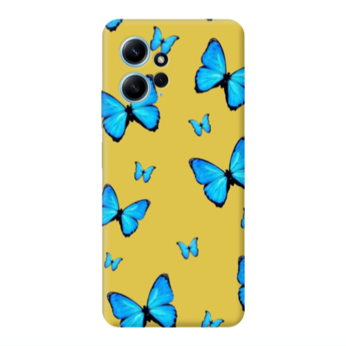 Xiaomi Redmi Note 12 4G Mix Butterfly Yellow Colored Silicone TPU Θήκη